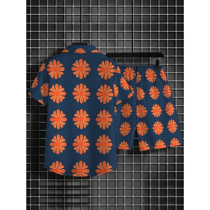 ชุดเสื้อเชิ้ตแขนสั้นและกางเกงข - Printed Floral Shirt บทวิจารณ์และราคา
