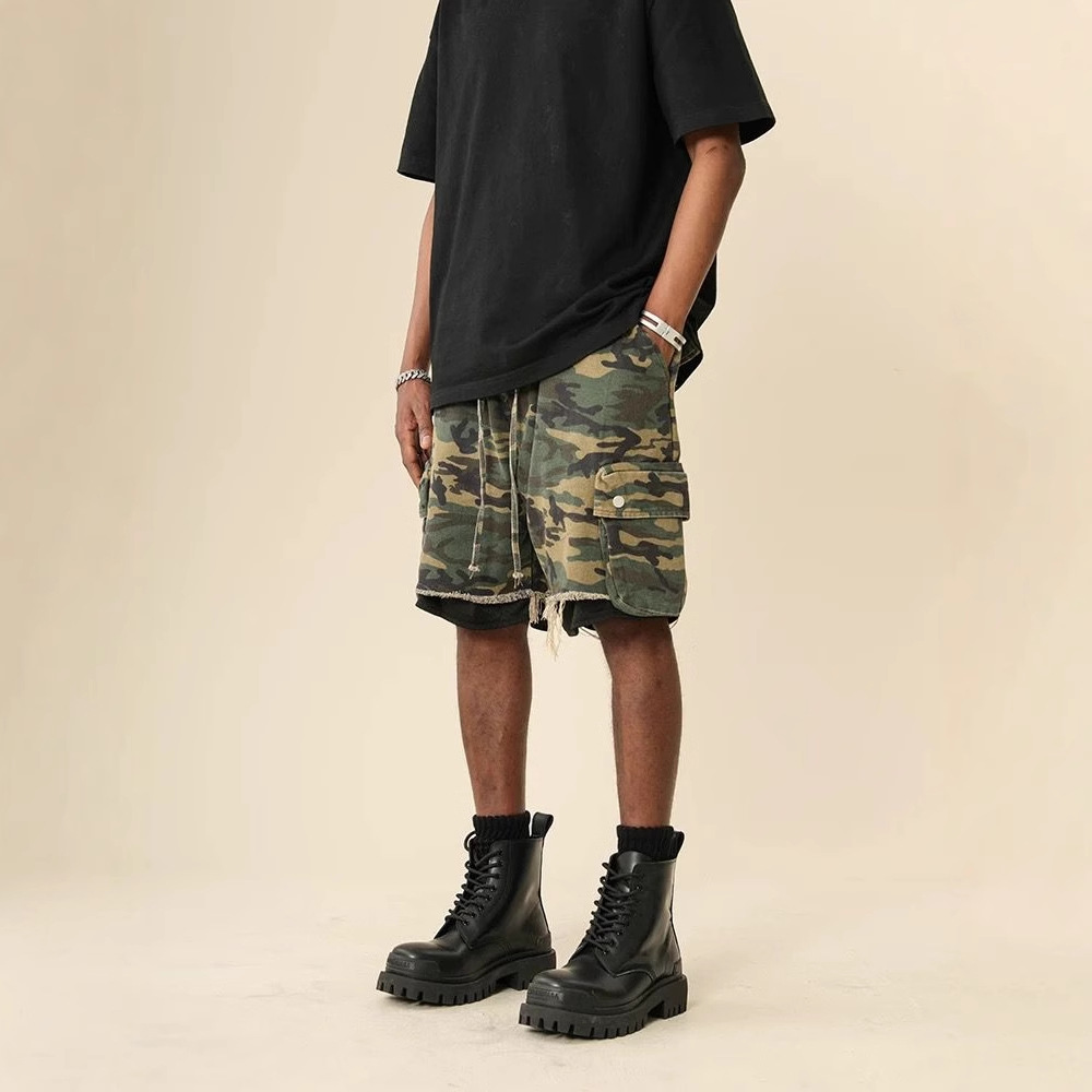 กางเกงขาสั้นลายพรางสไตล์อเมริก - Vintage Fashion Jeans บทวิจารณ์และราคา