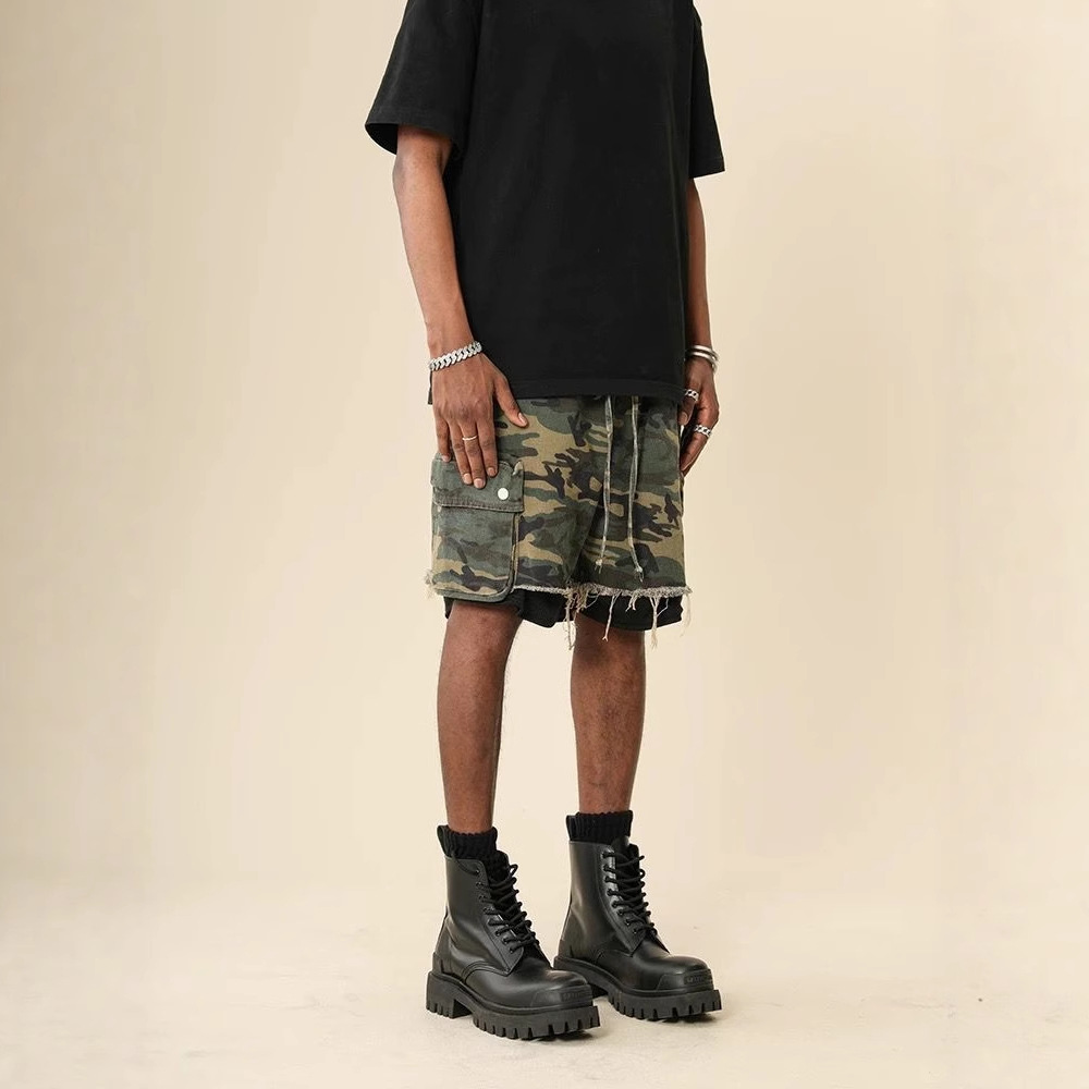 กางเกงขาสั้นลายพรางสไตล์อเมริก - Vintage Fashion Jeans บทวิจารณ์และราคา