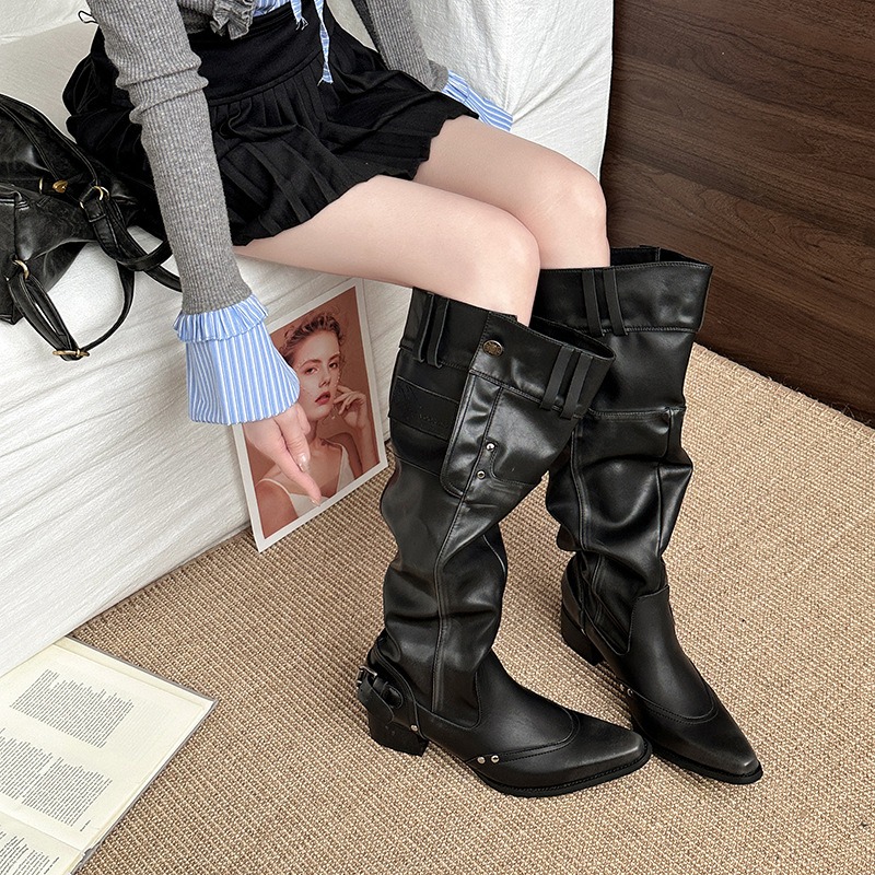 รองเท้าสตรีวินเทจผู้หญิงเข่าสู - Vintage And Modern Fashion บทวิจารณ์และราคา