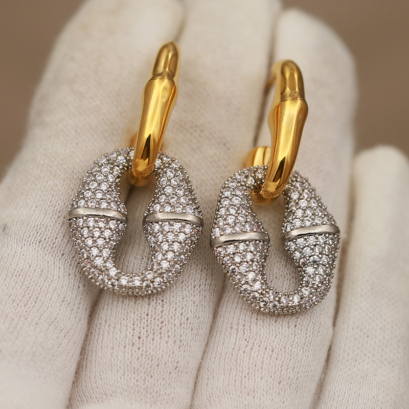 ต่างหูแบบติดหูทรงเรขาคณิตแบบกล - Vintage Fashion Jewelry Brands บทวิจารณ์และราคา