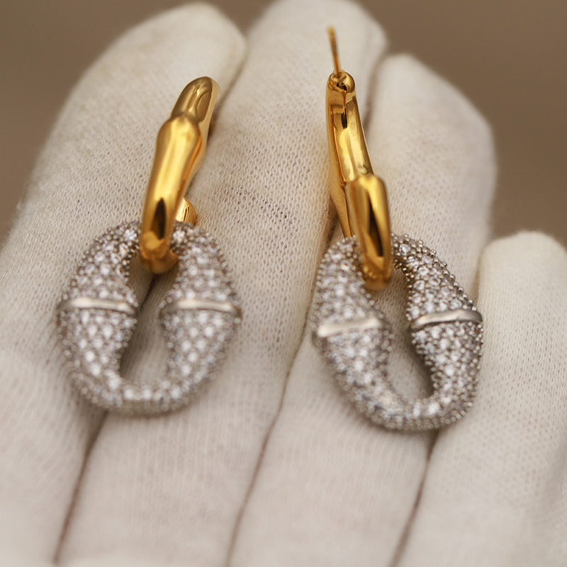 ต่างหูแบบติดหูทรงเรขาคณิตแบบกล - Vintage Fashion Jewelry Brands บทวิจารณ์และราคา