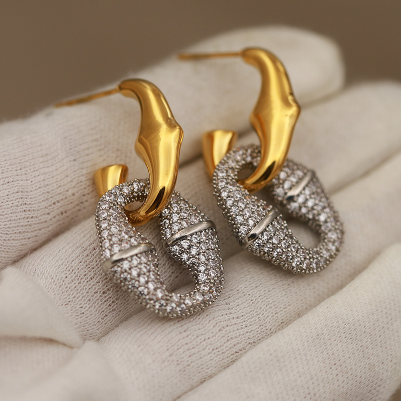 ต่างหูแบบติดหูทรงเรขาคณิตแบบกล - Vintage Fashion Jewelry Brands บทวิจารณ์และราคา