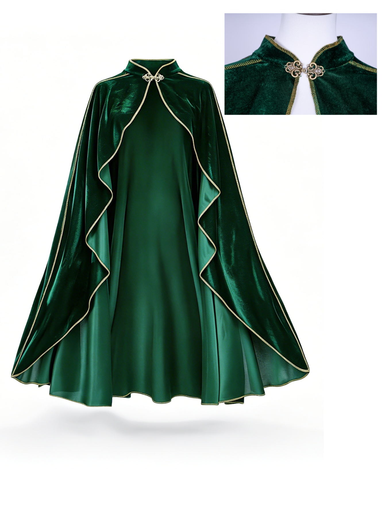เสื้อคลุมกำมะหยี่สีเขียวสไตล์ว - Vintage Fashion Dresses บทวิจารณ์และราคา