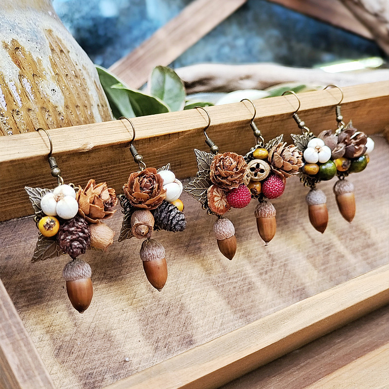 ต่างหูไม้สไตล์วินเทจ ต่างหูรูป - Vintage Fashion Wholesale บทวิจารณ์และราคา