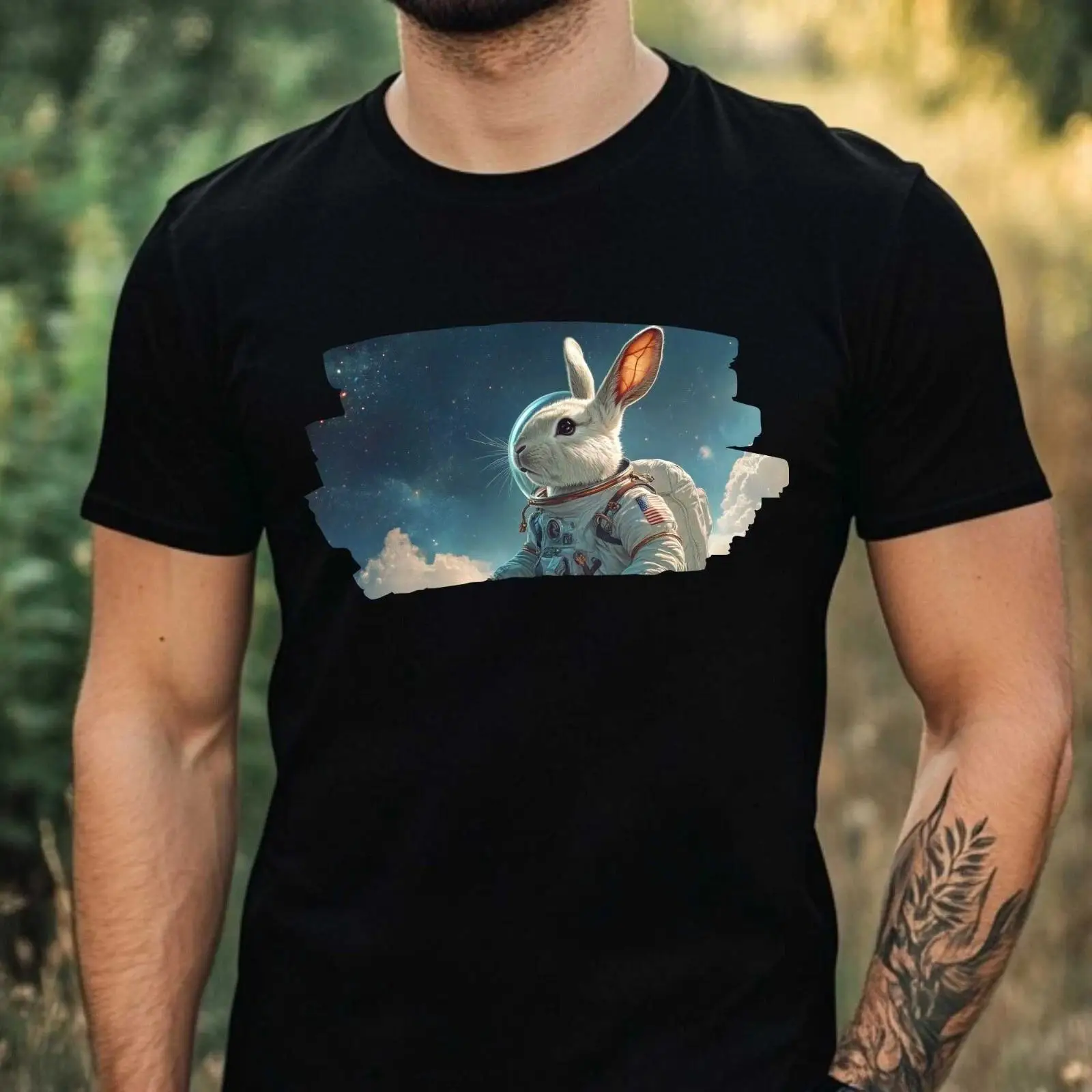 เสื้อยืดผู้ชายลายกระต่ายนักบิน - Vintage Fashion Herren บทวิจารณ์และราคา