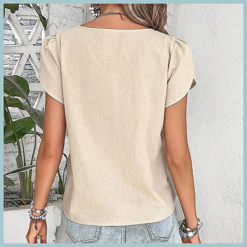 เสื้อเบลาส์สีพื้นสไตล์วินเทจสำ - Usa Vintage Fashion บทวิจารณ์และราคา