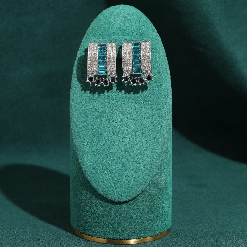 ต่างหูคริสตัลสีน้ำเงินวินเทจทร - Vintage Fashion Jewelry Brands บทวิจารณ์และราคา