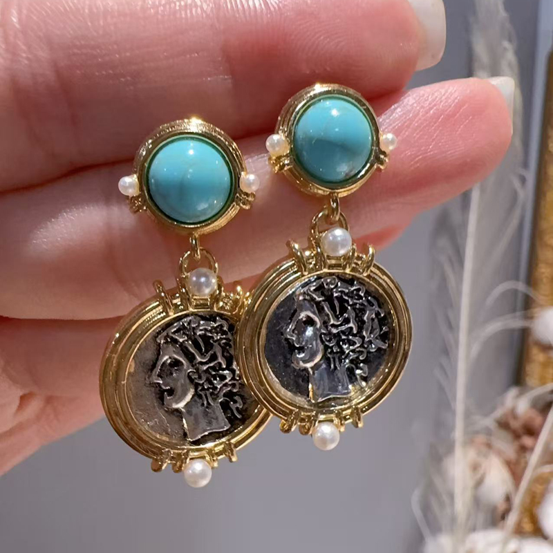 ต่างหูทรงหยดน้ำสีเทอร์ควอยซ์วิ - Vintage Fashion Jewelry Brands บทวิจารณ์และราคา